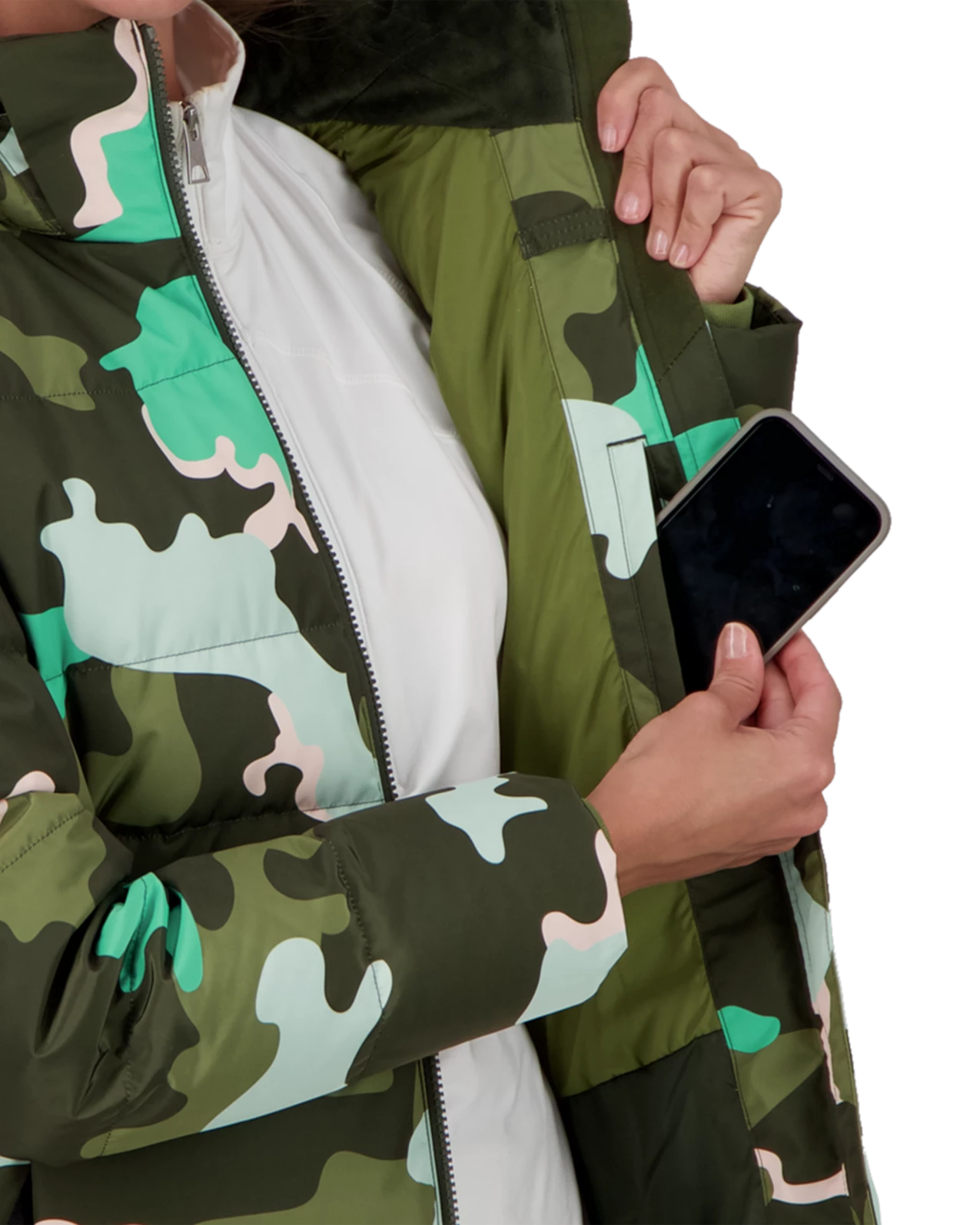 Obermeyer Hemera Down Parka - Jasmint Camo 7 Obermeyer Hemera Down Parka - Jasmint Camo - Image 5