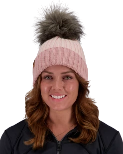 Obermeyer Denver Faux Fur Pom Beanie - Pink Sand