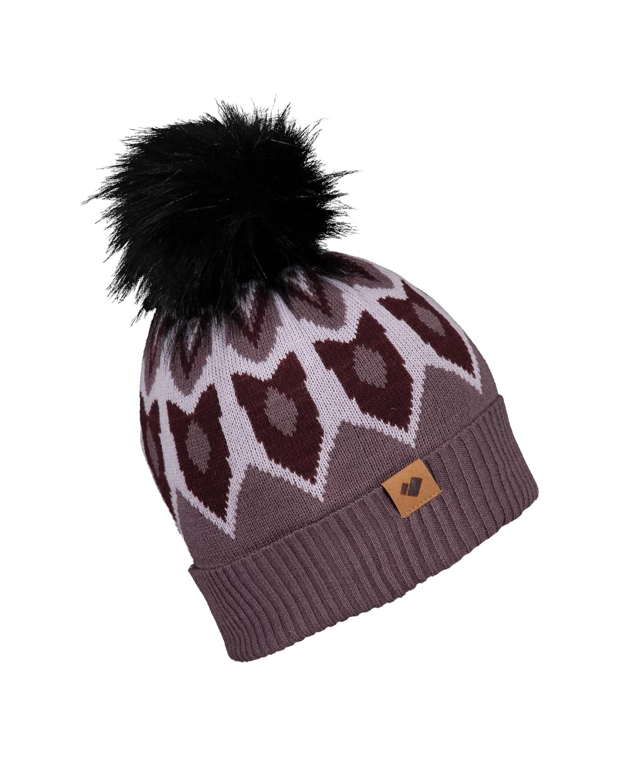 Obermeyer Fair Isle Faux Fur Pom Beanie - Purple Reign 6 Obermeyer Fair Isle Faux Fur Pom Beanie - Purple Reign - Image 4