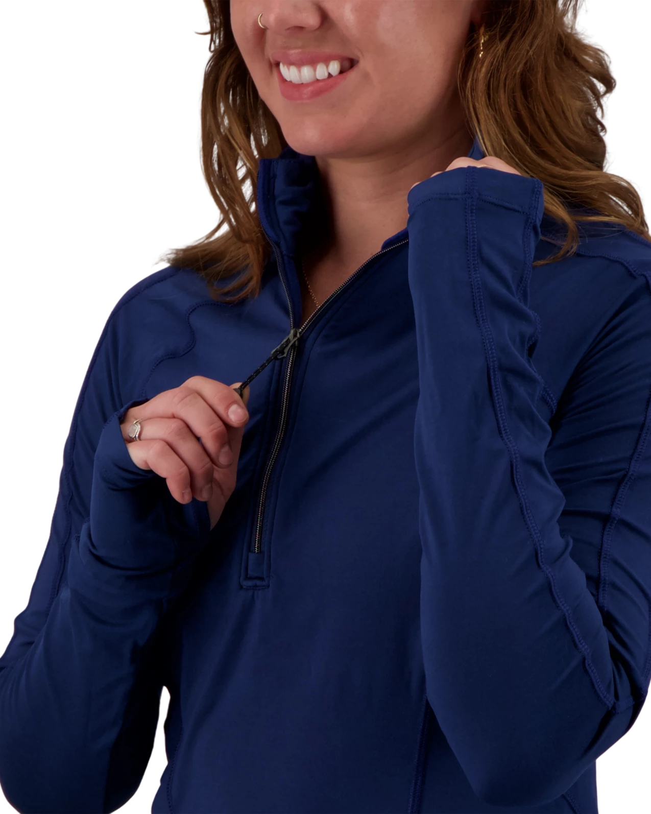 Obermeyer Discover 1/4 Zip Baselayer Top - Navy 6 Obermeyer Discover 1/4 Zip Baselayer Top - Navy - Image 4