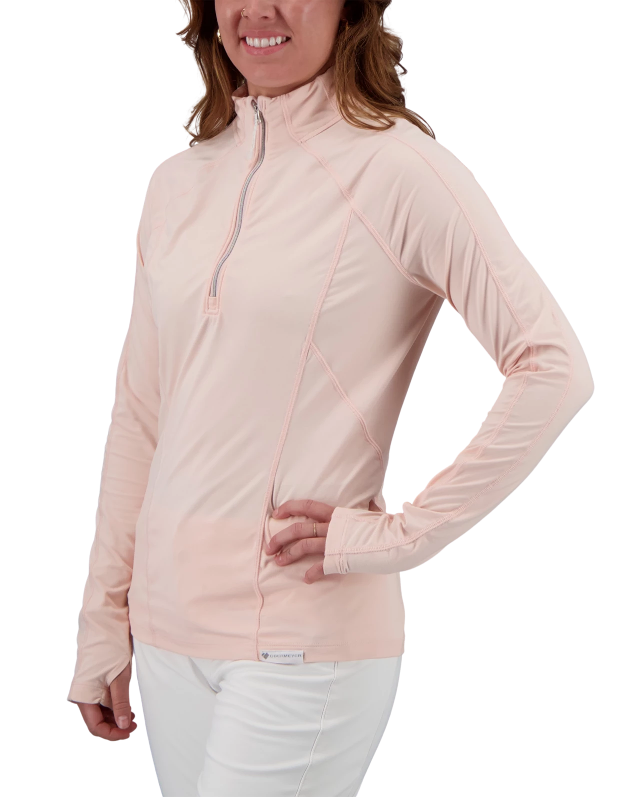 Obermeyer Discover 1/4 Zip Baselayer Top - Pink Sand 5 Obermeyer Discover 1/4 Zip Baselayer Top - Pink Sand - Image 3