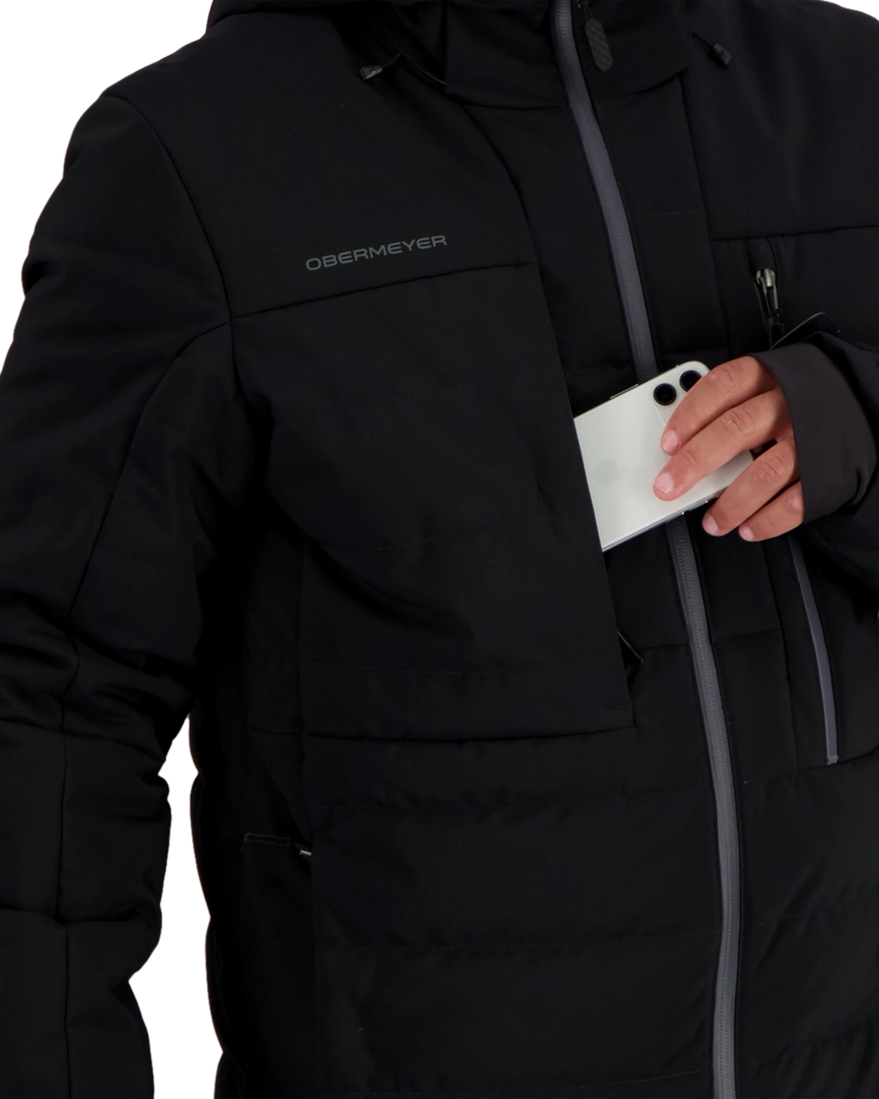 Obermeyer Caldera Down Hybrid Jacket - Black 7 Obermeyer Caldera Down Hybrid Jacket - Black - Image 5
