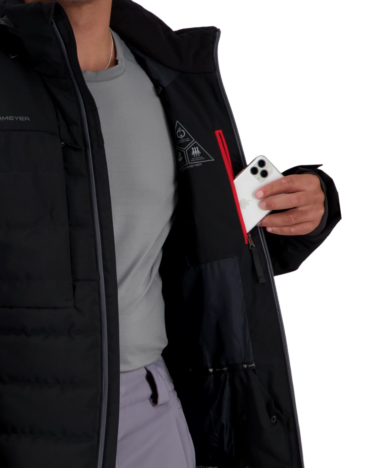 Obermeyer Caldera Down Hybrid Jacket - Black 10 Obermeyer Caldera Down Hybrid Jacket - Black - Image 8