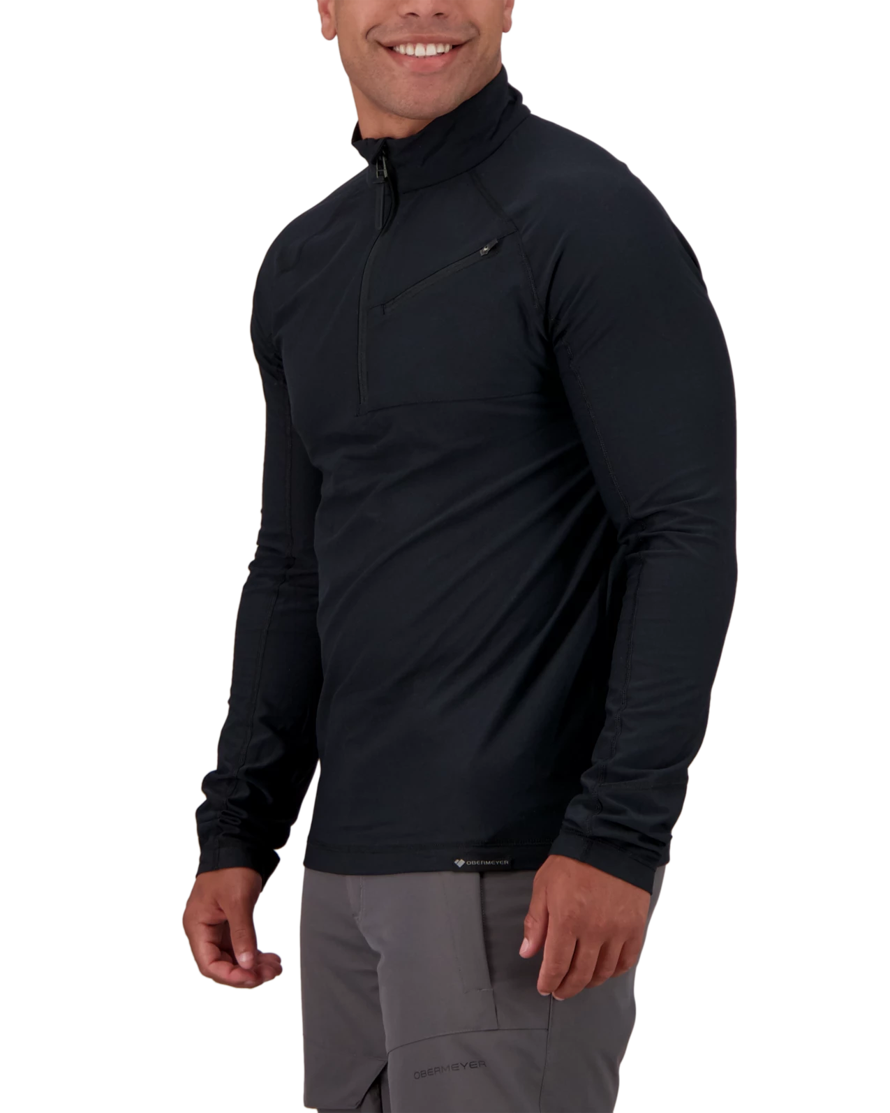 Obermeyer Flex 1/4 Zip Baselayer Top - Black 5 Obermeyer Flex 1/4 Zip Baselayer Top - Black - Image 3