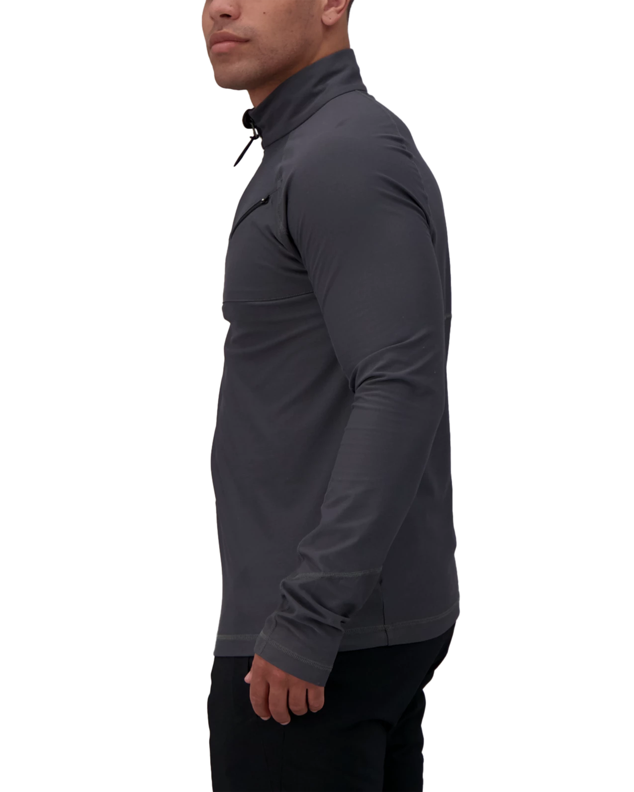 Obermeyer Flex 1/4 Zip Baselayer Top - Coal 5 Obermeyer Flex 1/4 Zip Baselayer Top - Coal - Image 3
