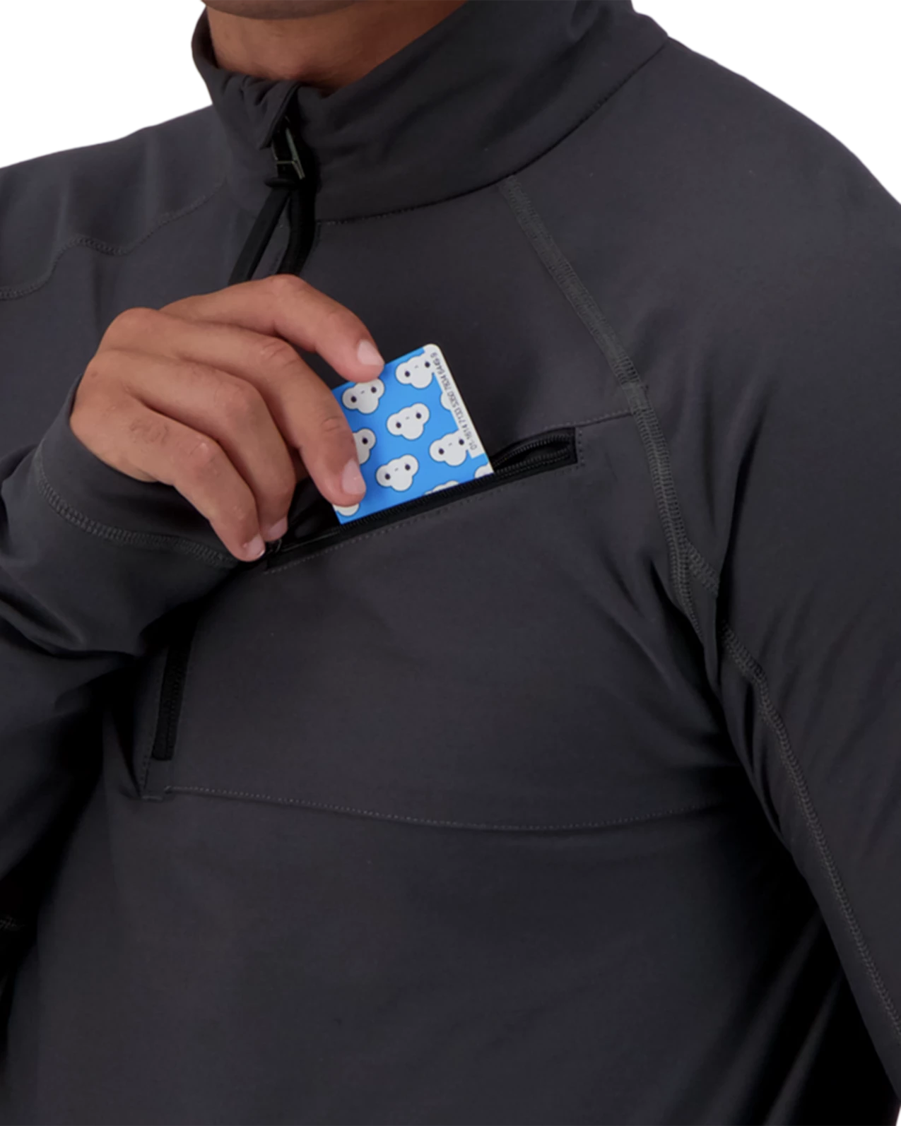 Obermeyer Flex 1/4 Zip Baselayer Top - Coal 6 Obermeyer Flex 1/4 Zip Baselayer Top - Coal - Image 4