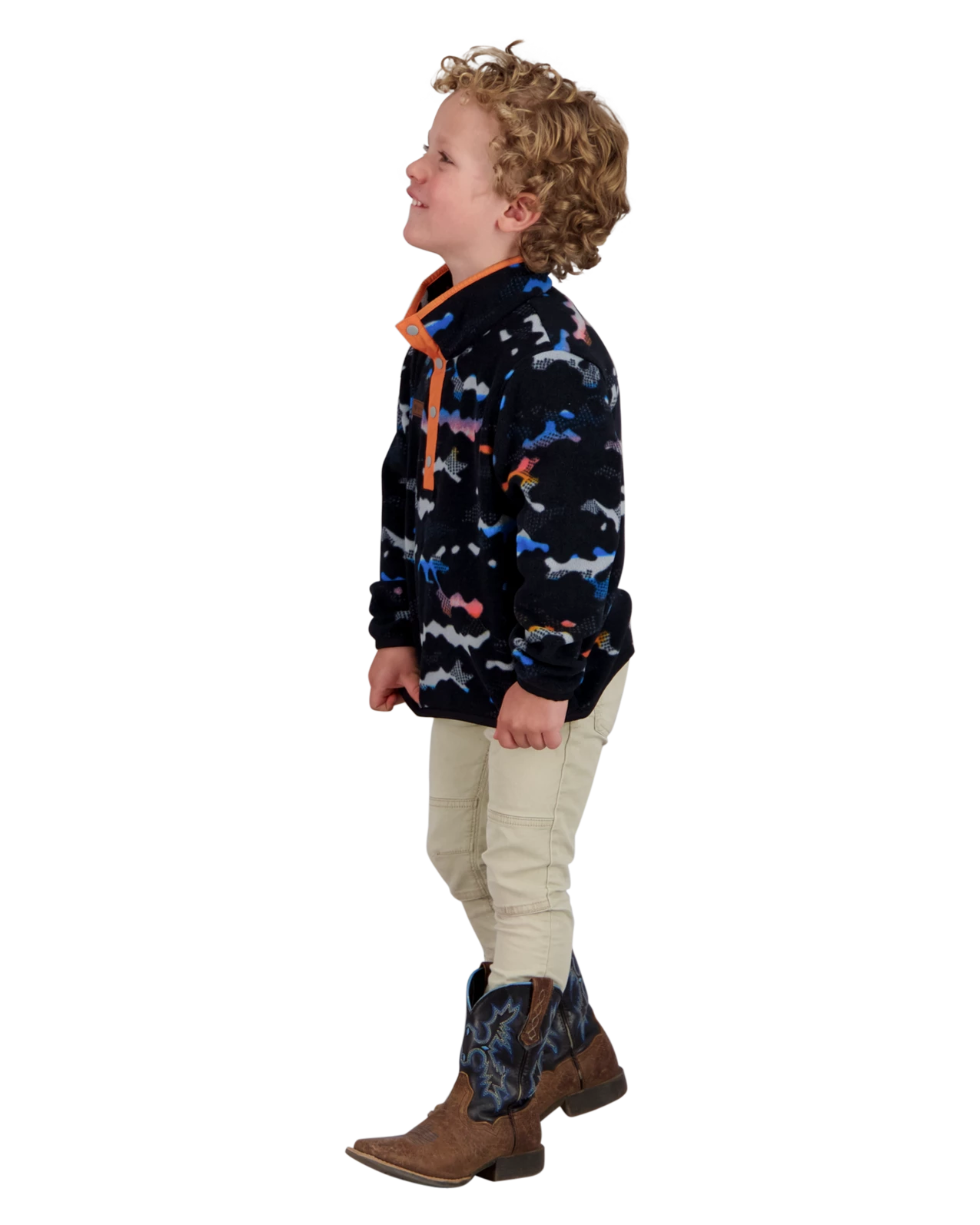 Obermeyer Kids' Boulder Fleece - Dayglow Camo 5 Obermeyer Kids' Boulder Fleece - Dayglow Camo - Image 3