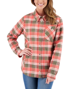 Obermeyer Women's Avery Flannel - Coral Berm Plai 12 Obermeyer Women's Avery Flannel - Coral Berm Plai -OBERMEYER Store webimage 1404619137 S05 MODFRT