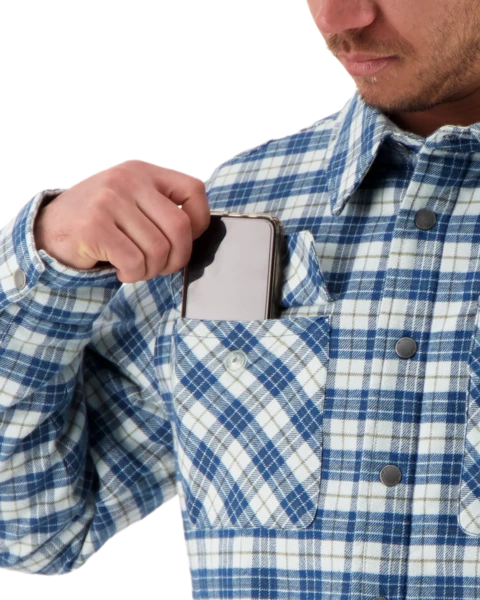 Obermeyer Men's Avery Flannel - Icy Mey Plaid 9 Obermeyer Men's Avery Flannel - Icy Mey Plaid - Image 7